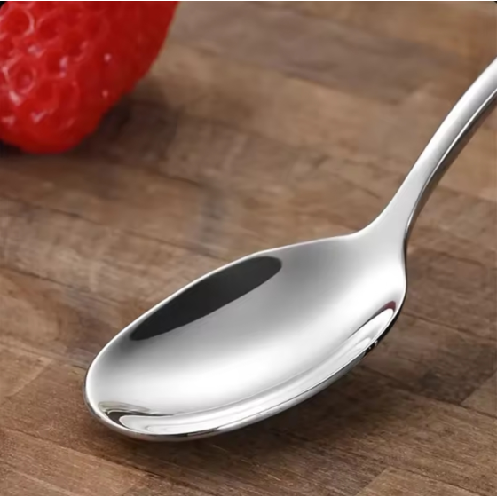 Nylovex Long Handled Stainless Steel Tea Spoon – Slim Mixing Spoon for Tea, Coffee, Desserts and Drinks, Reusable Kitchen Utensil for Home, Café and Bar